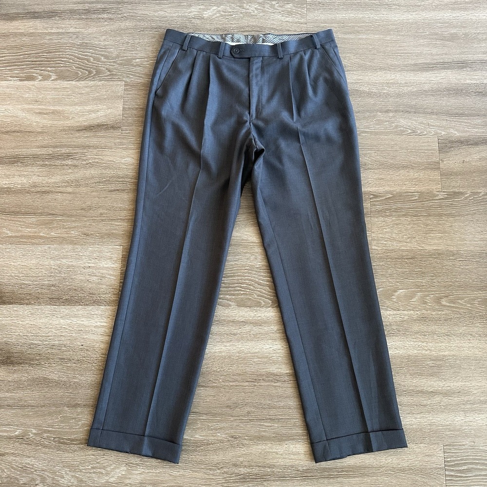 Lauren Ralph Lauren Straight Leg Dress Pants Gray Men's 36X32